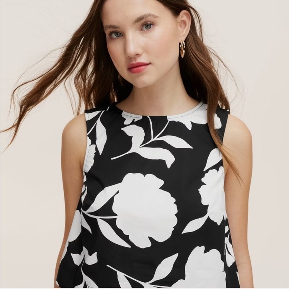 Kate Spade x Target Classic Rose Black/White Shell Tank Top NWT - Picture 4 of 7